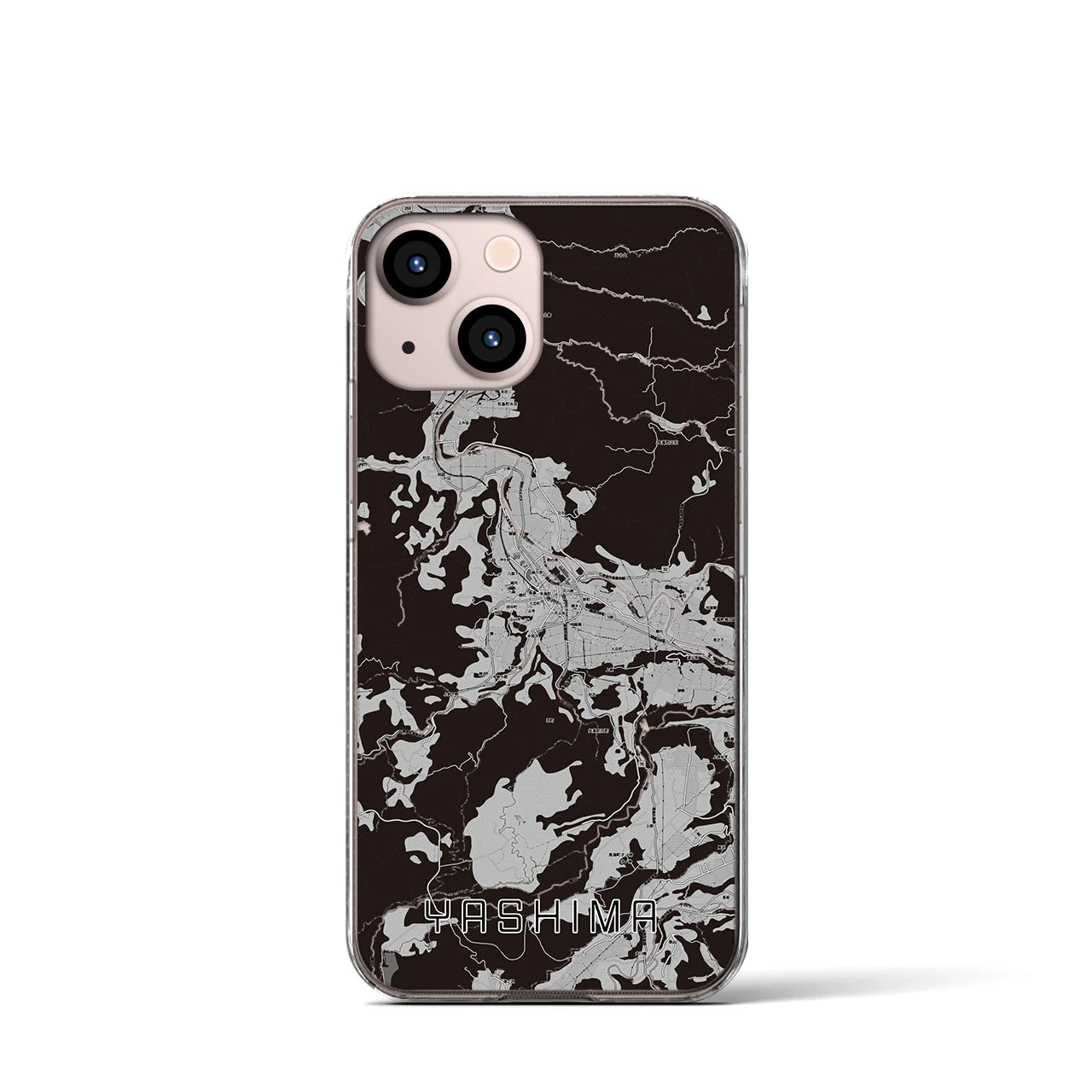 【矢島(秋田県)】地図柄iPhoneケース(クリアタイプ)