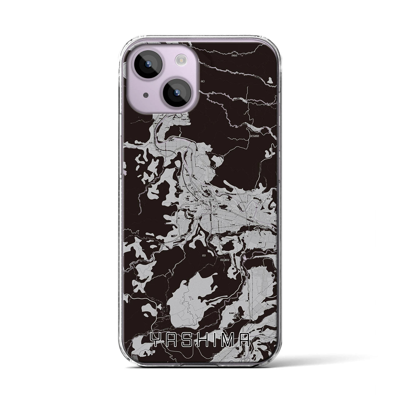 【矢島(秋田県)】地図柄iPhoneケース(クリアタイプ)