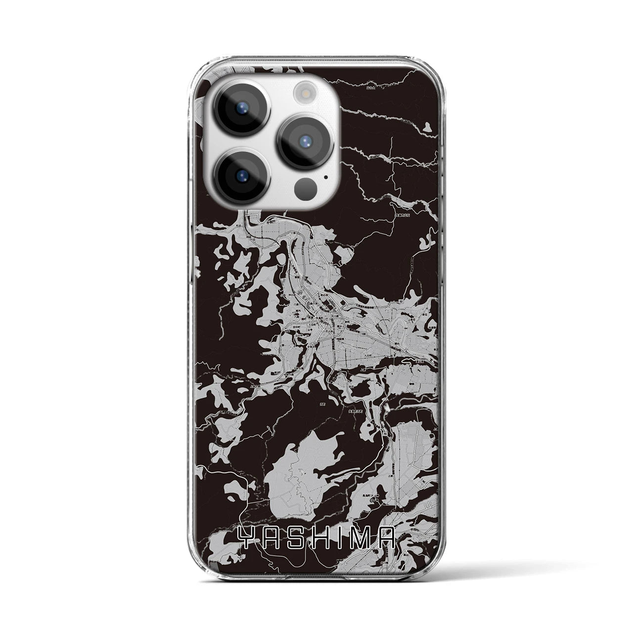 【矢島(秋田県)】地図柄iPhoneケース(クリアタイプ)