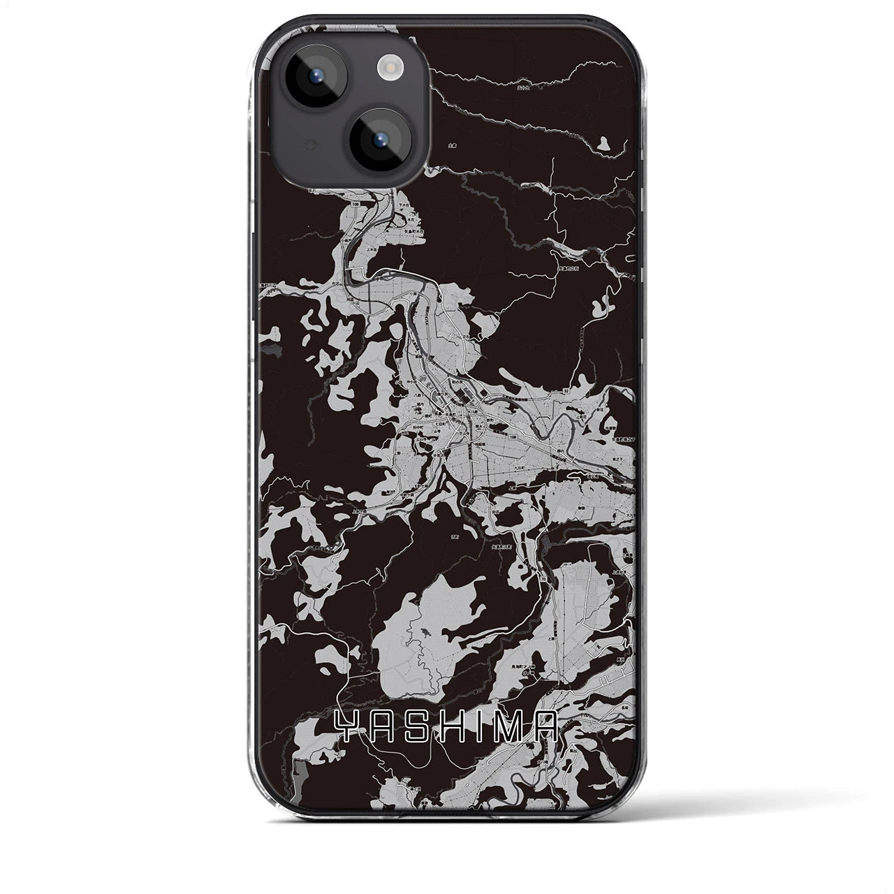 【矢島(秋田県)】地図柄iPhoneケース(クリアタイプ)