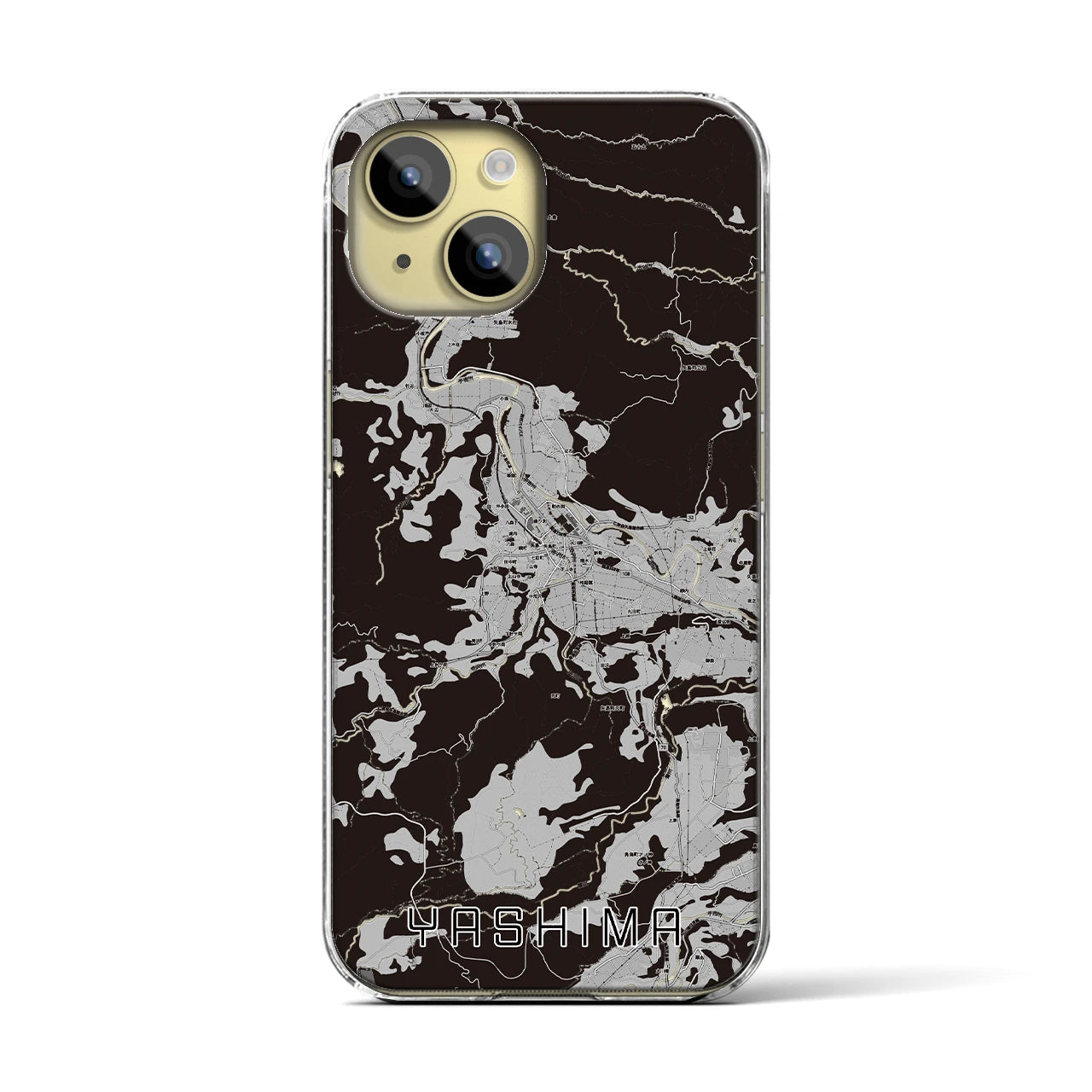 【矢島(秋田県)】地図柄iPhoneケース(クリアタイプ)