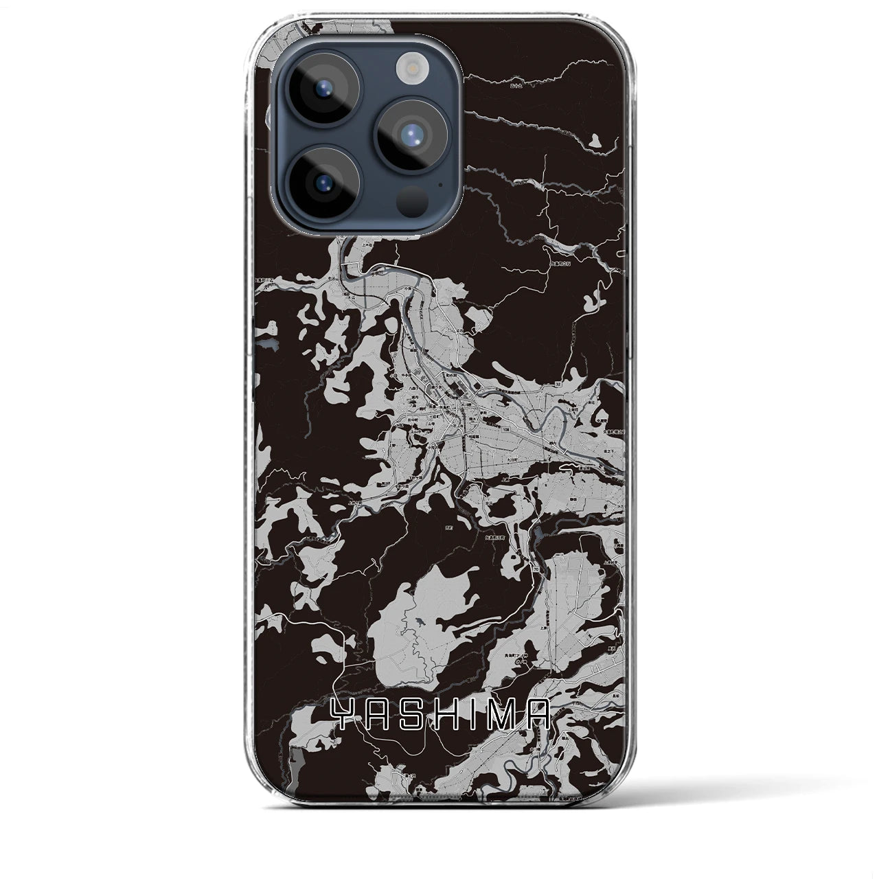 【矢島(秋田県)】地図柄iPhoneケース(クリアタイプ)