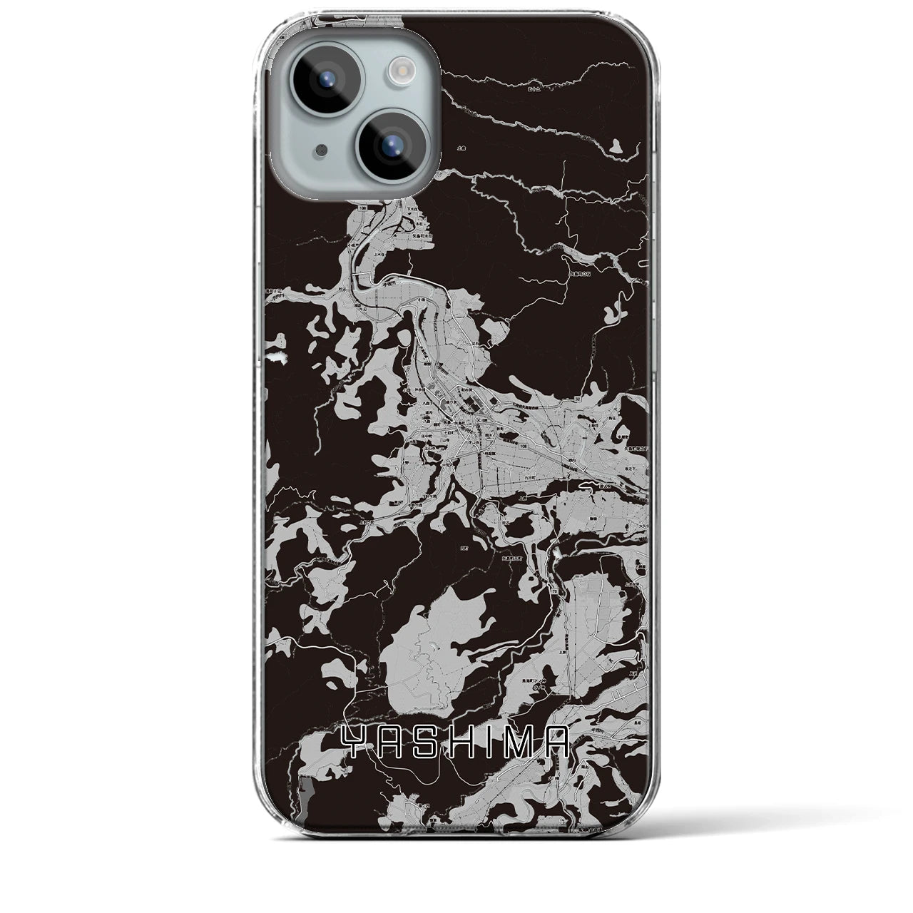 【矢島(秋田県)】地図柄iPhoneケース(クリアタイプ)