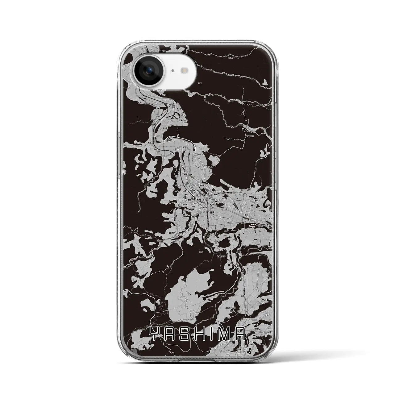 【矢島(秋田県)】地図柄iPhoneケース(クリアタイプ)