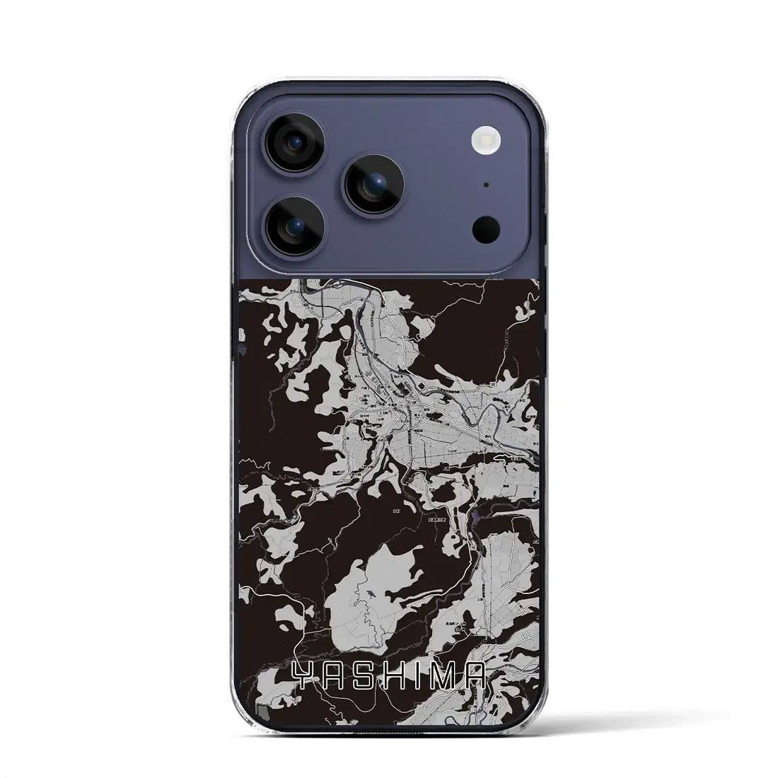 【矢島(秋田県)】地図柄iPhoneケース(クリアタイプ)