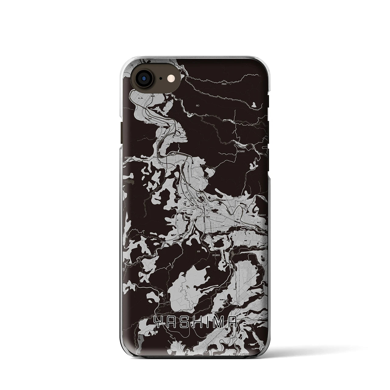 【矢島(秋田県)】地図柄iPhoneケース(クリアタイプ)