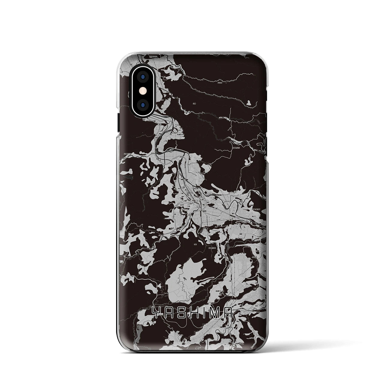 【矢島(秋田県)】地図柄iPhoneケース(クリアタイプ)