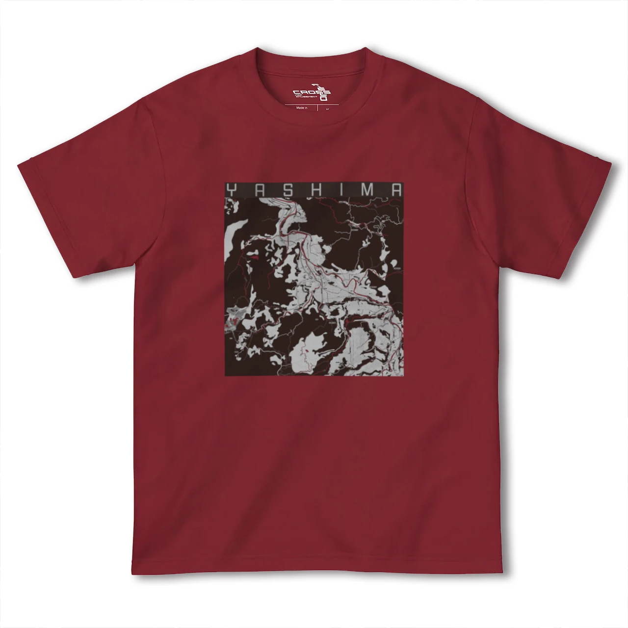 【矢島(秋田県)】地図柄ヘビーウェイトTシャツ