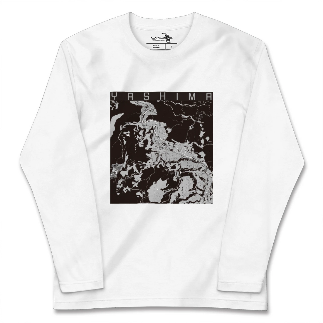 【矢島(秋田県)】地図柄ロングスリーブTシャツ