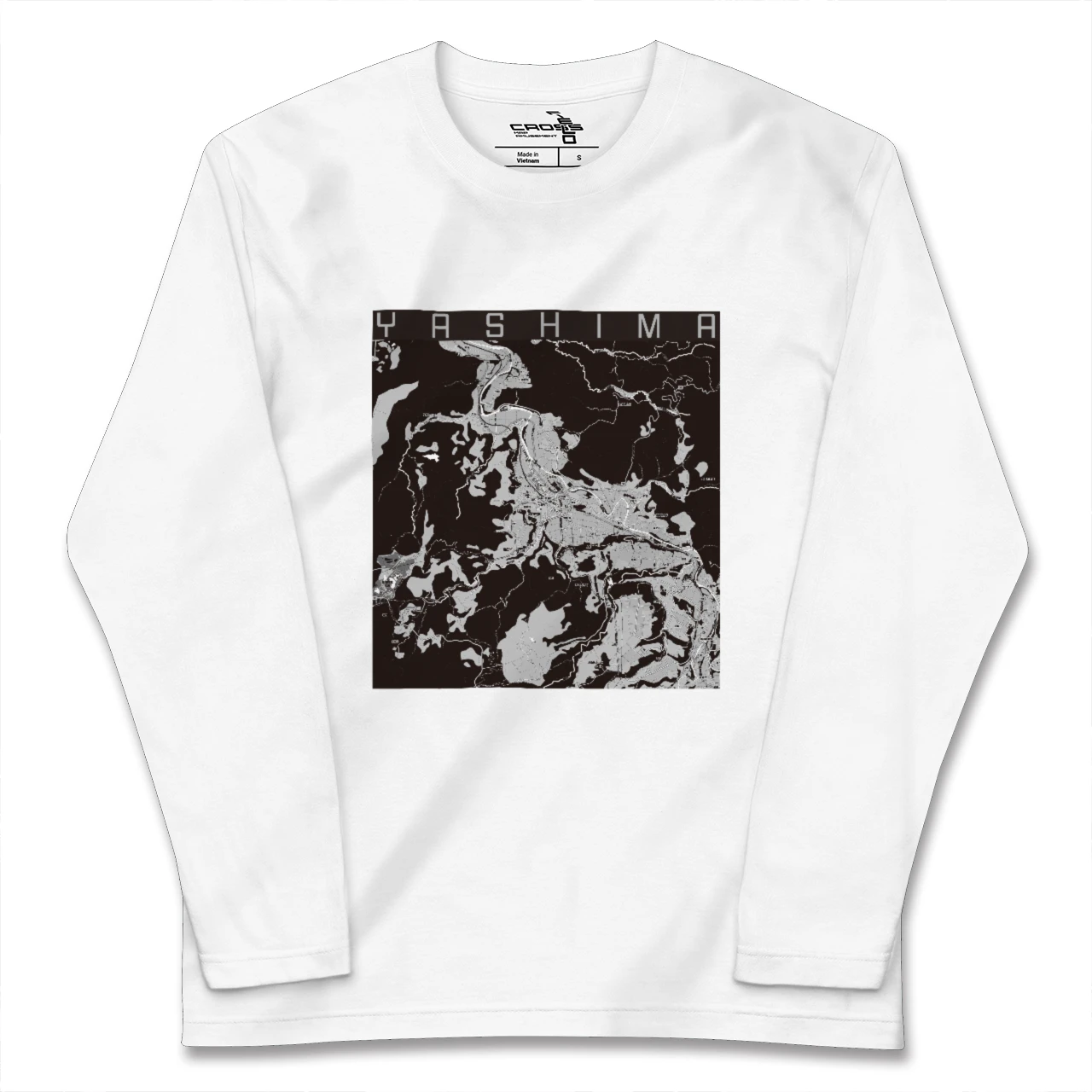 【矢島(秋田県)】地図柄ロングスリーブTシャツ