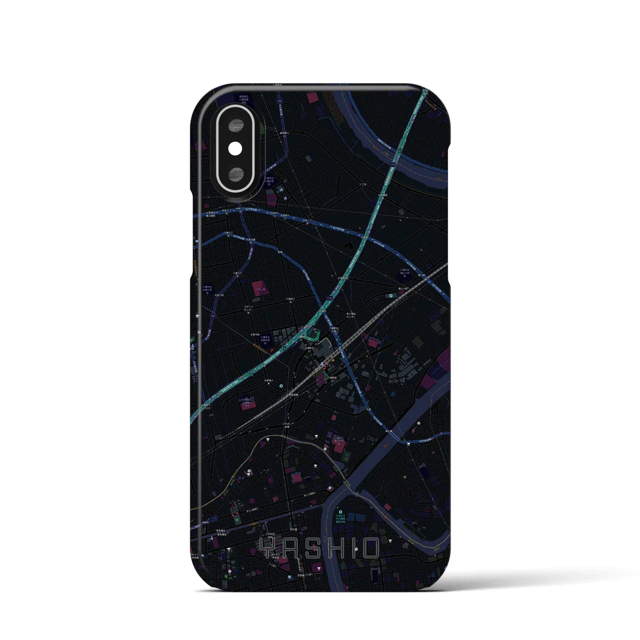 【八潮(埼玉県)】地図柄iPhoneケース(バックカバータイプ)