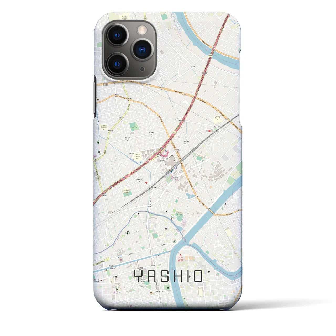 【八潮(埼玉県)】地図柄iPhoneケース(バックカバータイプ)