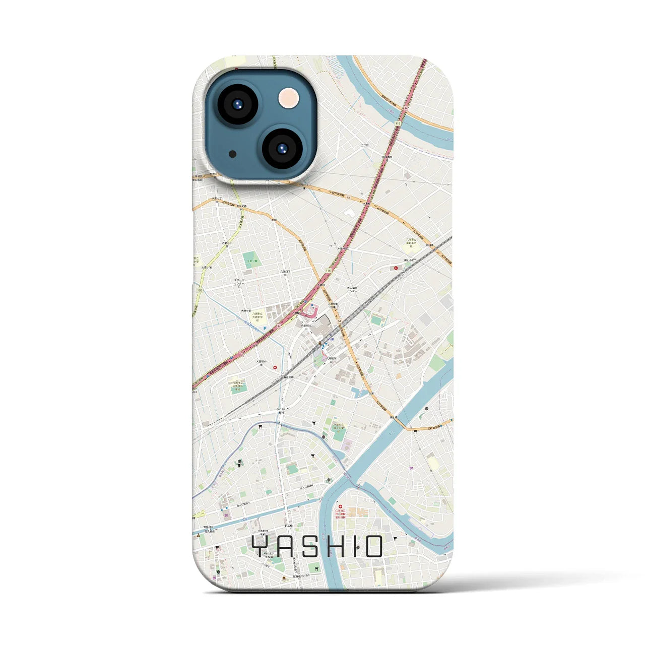 【八潮(埼玉県)】地図柄iPhoneケース(バックカバータイプ)