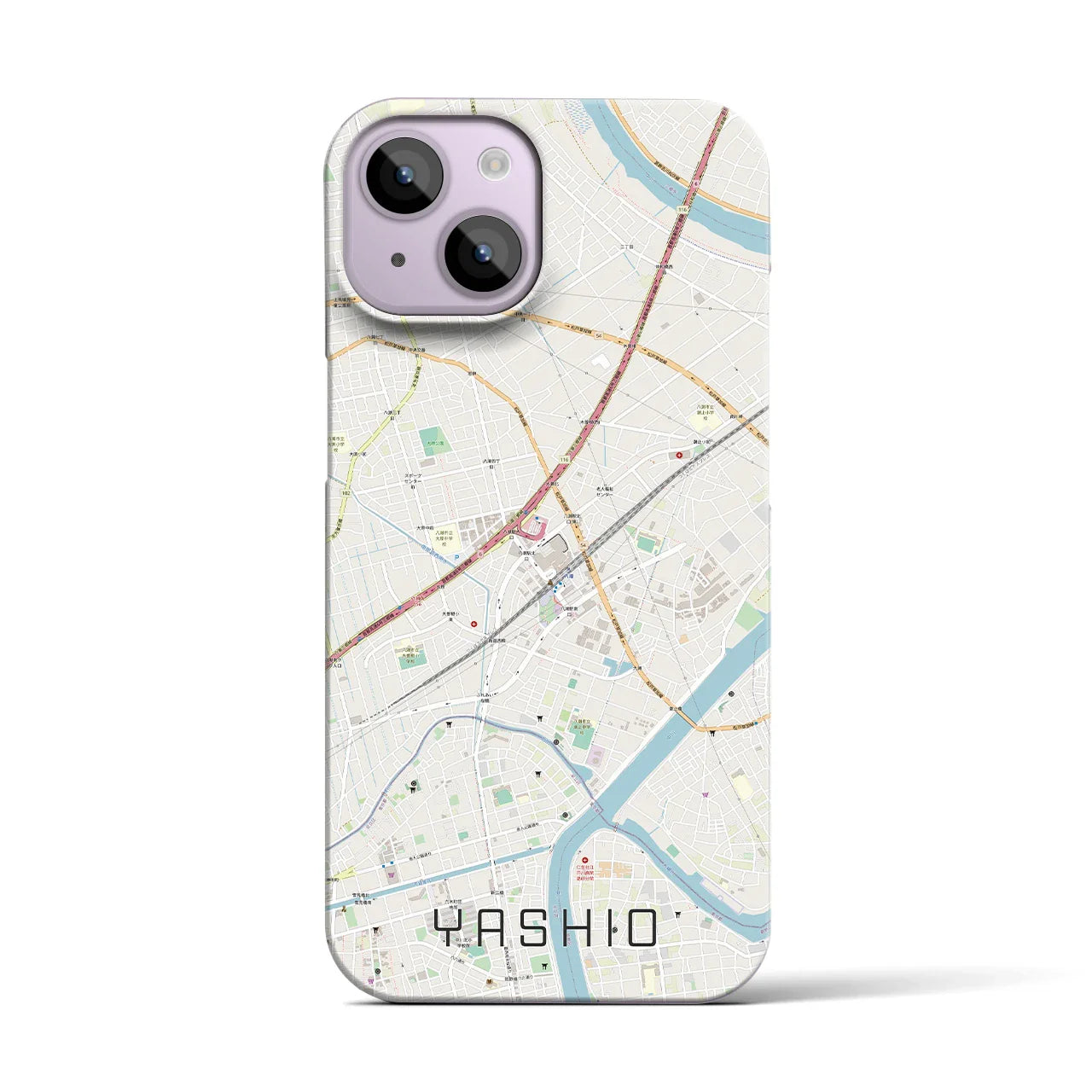 【八潮(埼玉県)】地図柄iPhoneケース(バックカバータイプ)