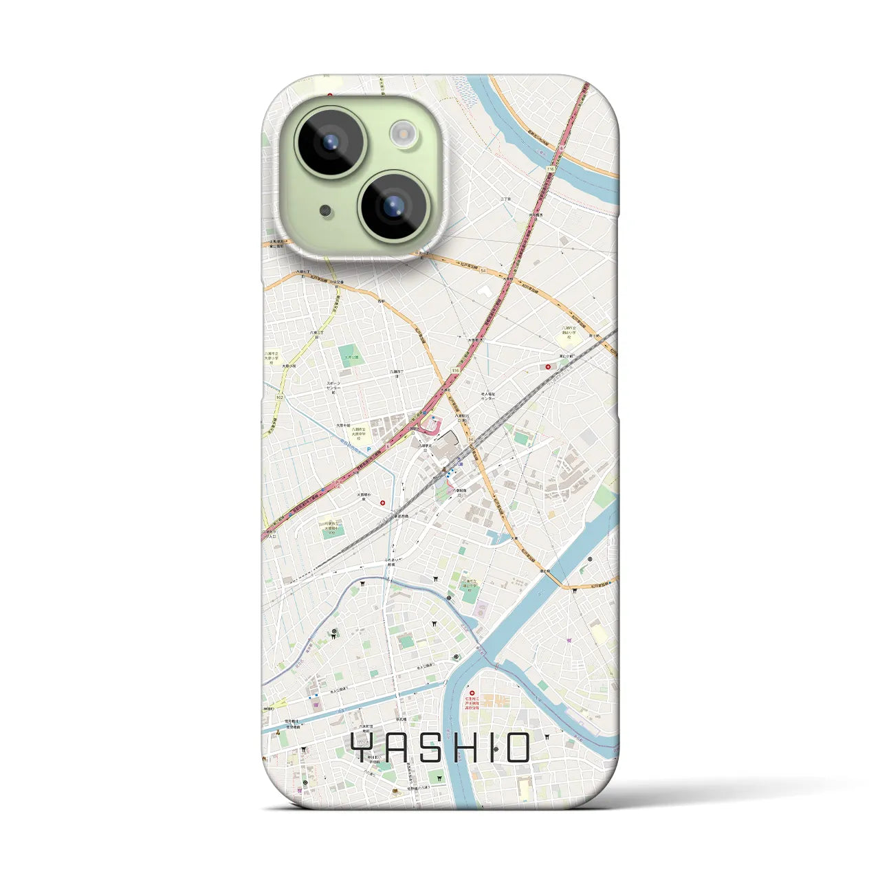 【八潮(埼玉県)】地図柄iPhoneケース(バックカバータイプ)