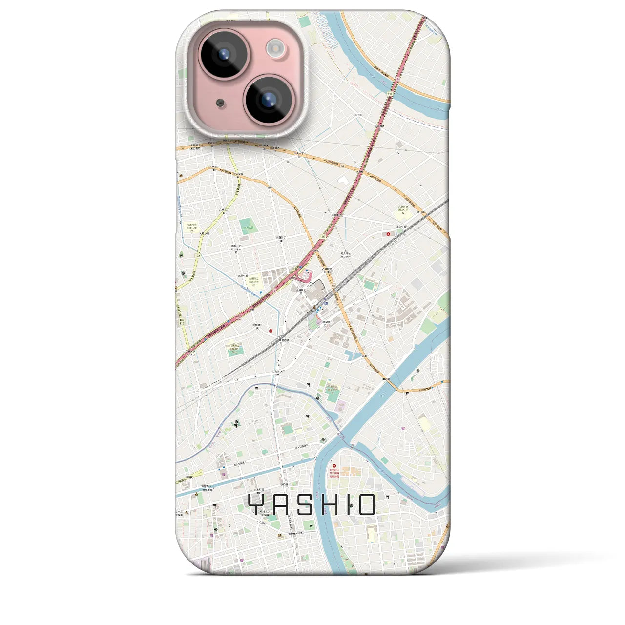 【八潮(埼玉県)】地図柄iPhoneケース(バックカバータイプ)