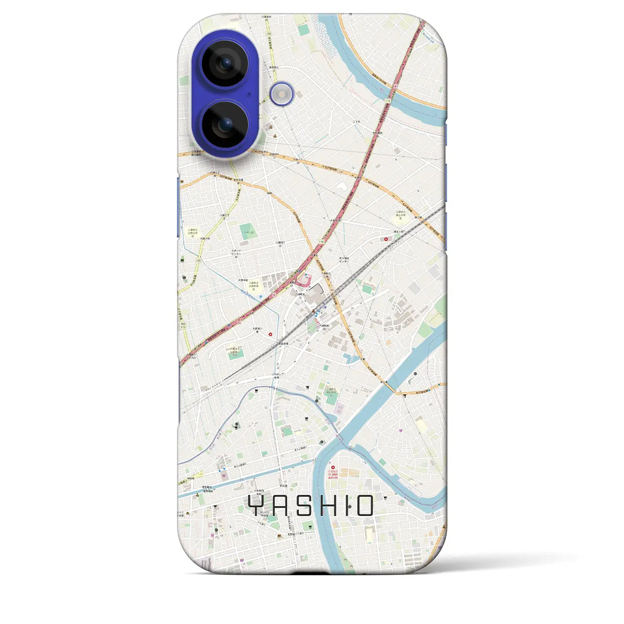 【八潮(埼玉県)】地図柄iPhoneケース(バックカバータイプ)ナチュラル・iPhone 16 Pro Max 用