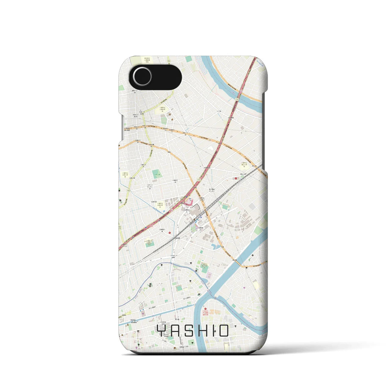 【八潮(埼玉県)】地図柄iPhoneケース(バックカバータイプ)