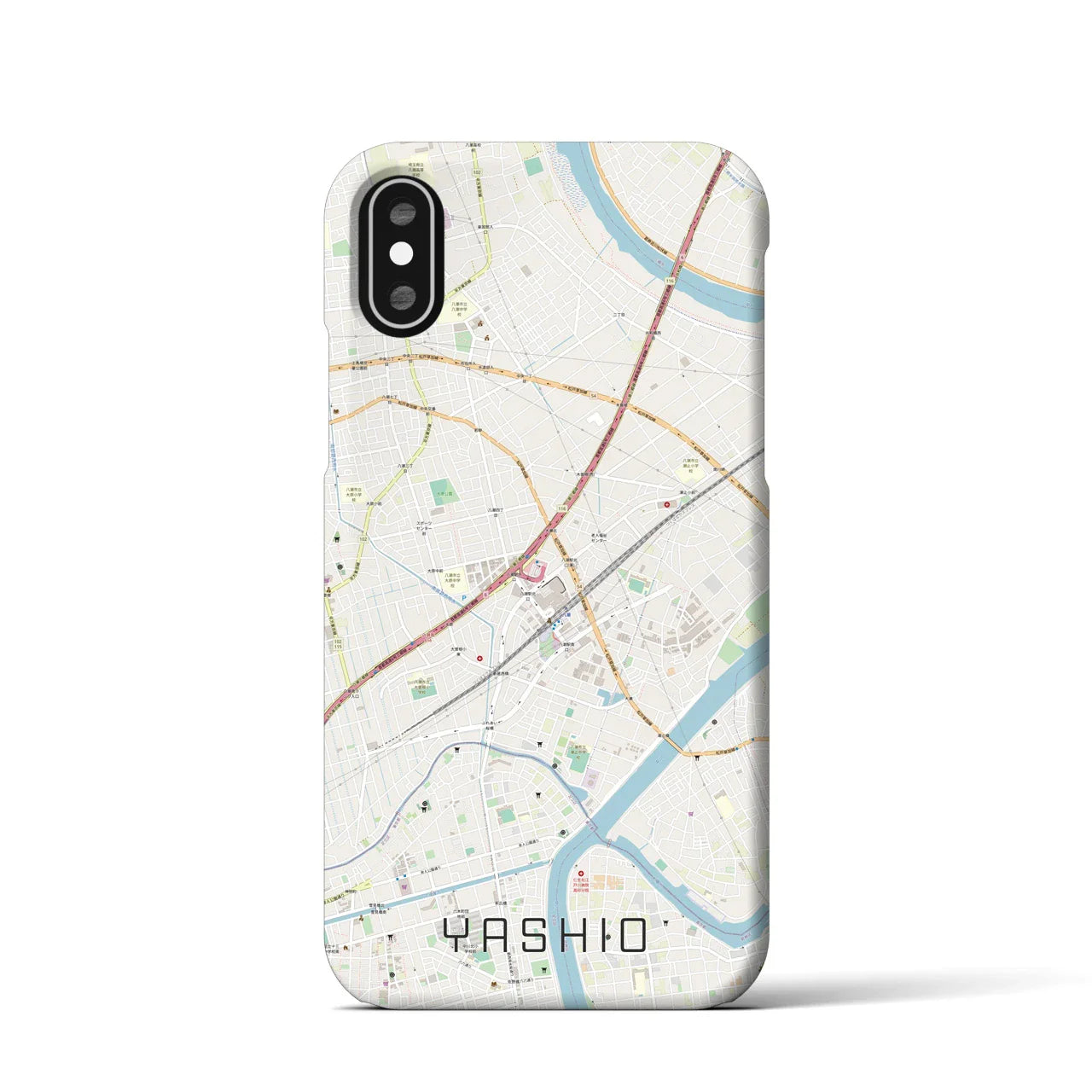 【八潮(埼玉県)】地図柄iPhoneケース(バックカバータイプ)