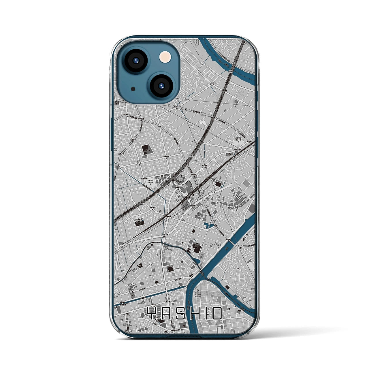 【八潮(埼玉県)】地図柄iPhoneケース(クリアタイプ)