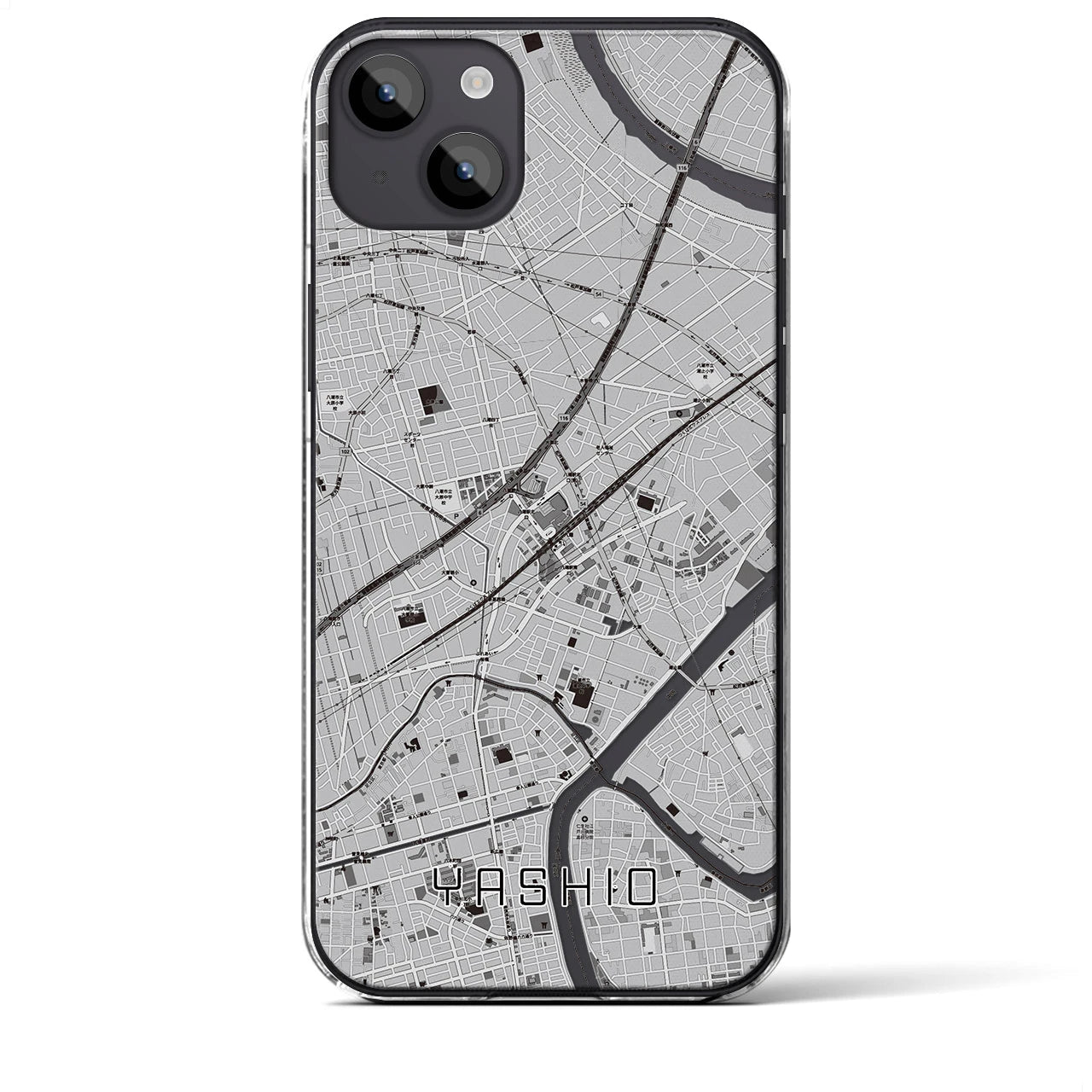 【八潮(埼玉県)】地図柄iPhoneケース(クリアタイプ)