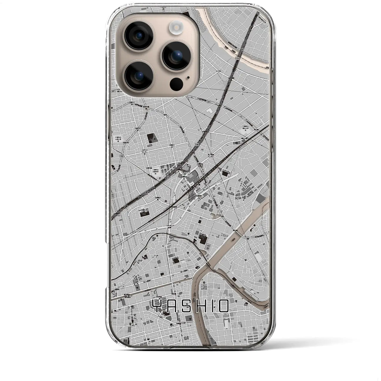 【八潮(埼玉県)】地図柄iPhoneケース(クリアタイプ)