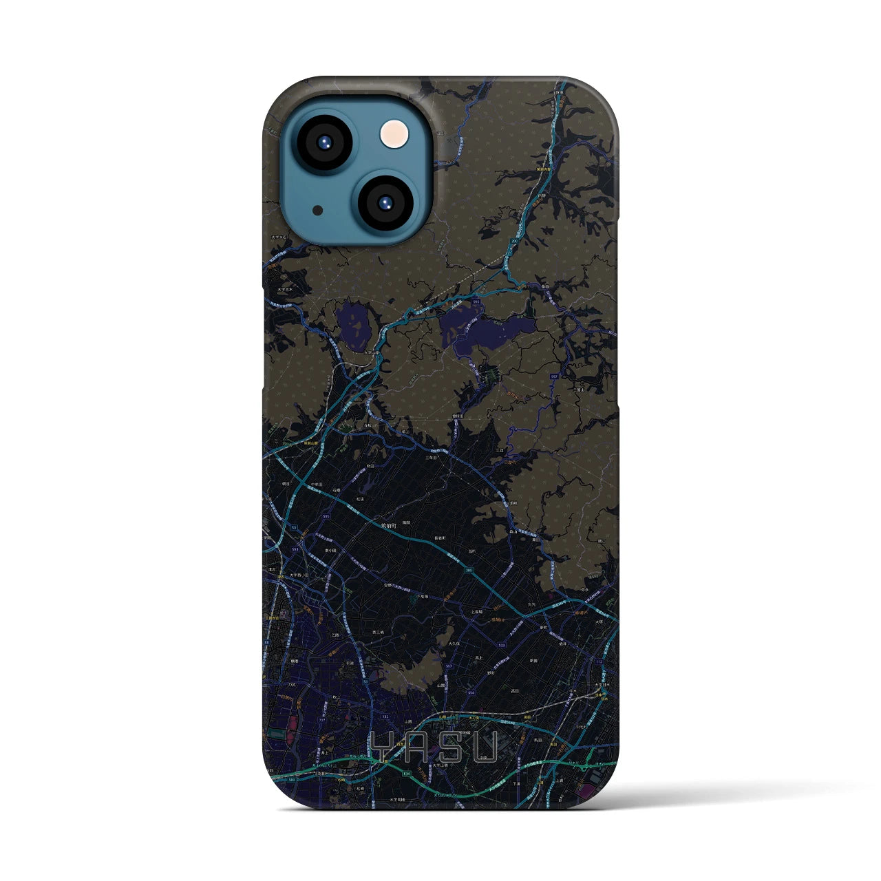 【夜須(福岡県)】地図柄iPhoneケース(バックカバータイプ)