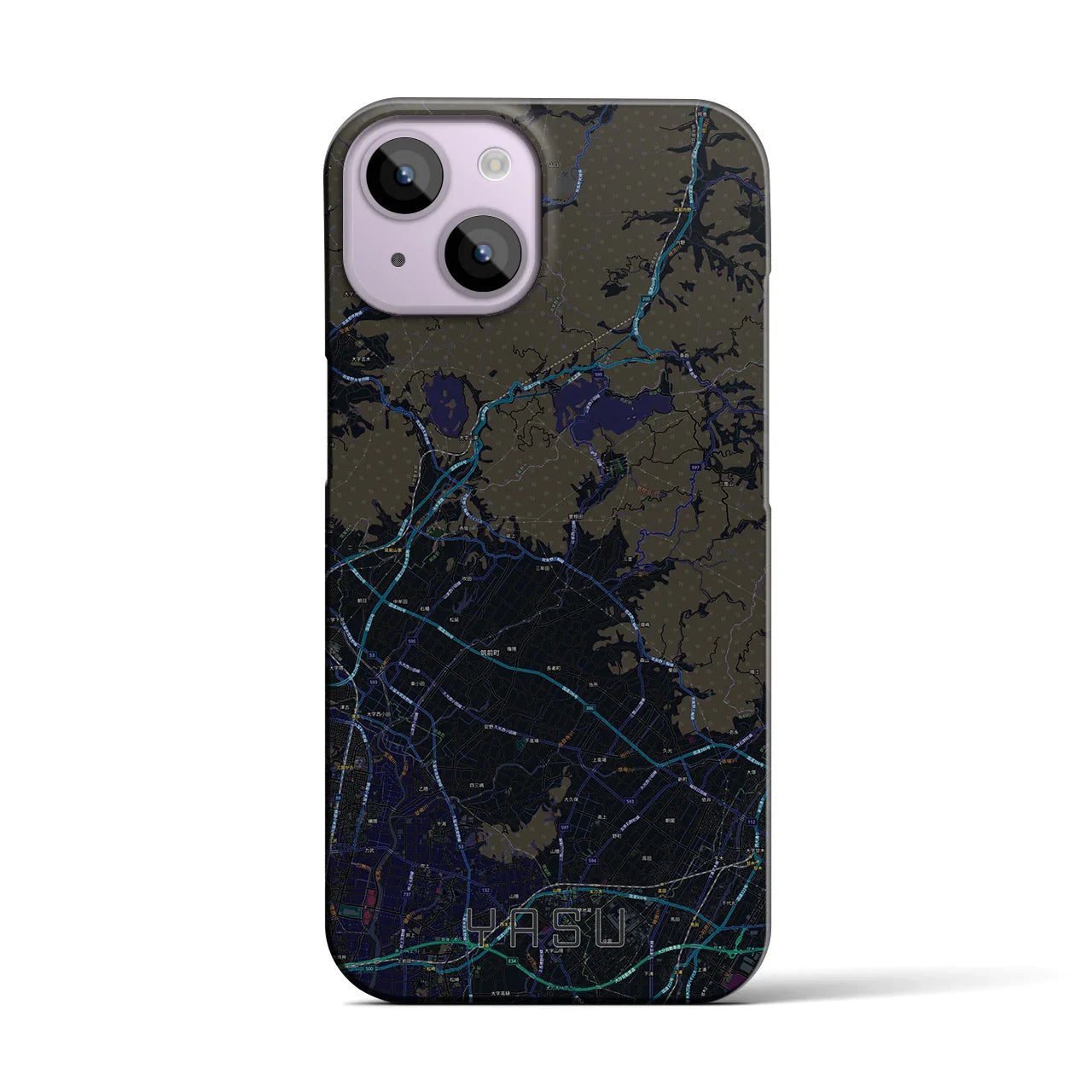 【夜須(福岡県)】地図柄iPhoneケース(バックカバータイプ)