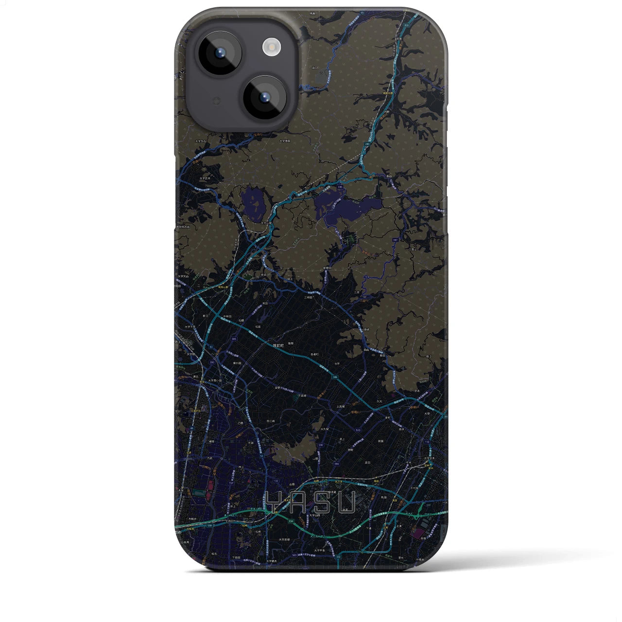 【夜須(福岡県)】地図柄iPhoneケース(バックカバータイプ)