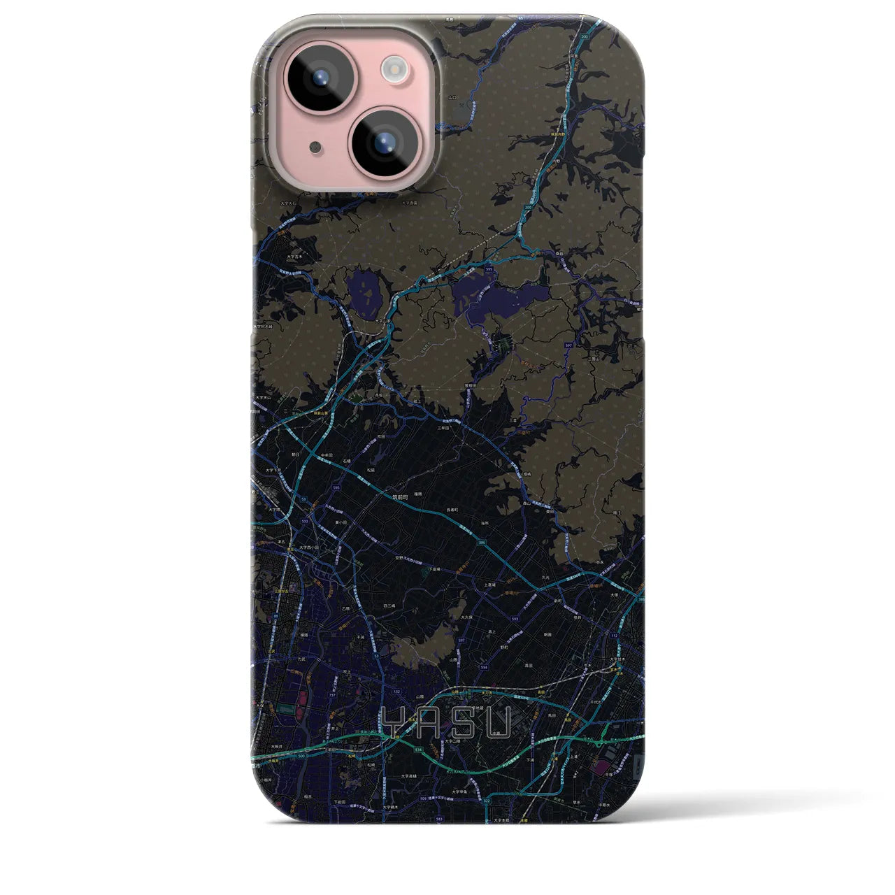 【夜須(福岡県)】地図柄iPhoneケース(バックカバータイプ)