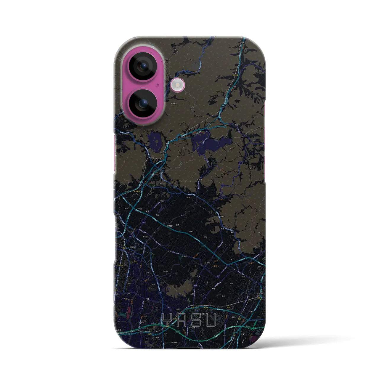 【夜須(福岡県)】地図柄iPhoneケース(バックカバータイプ)