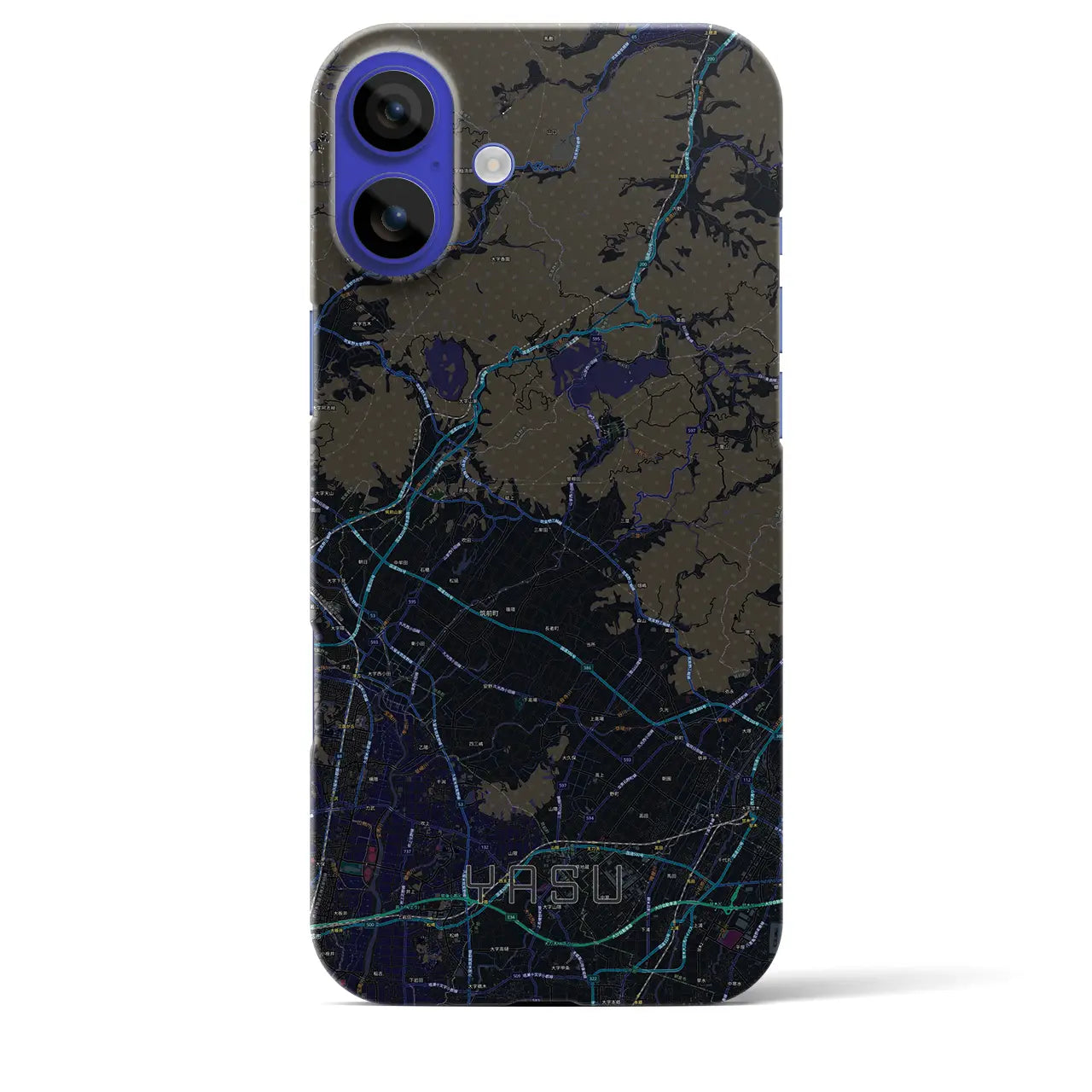 【夜須(福岡県)】地図柄iPhoneケース(バックカバータイプ)