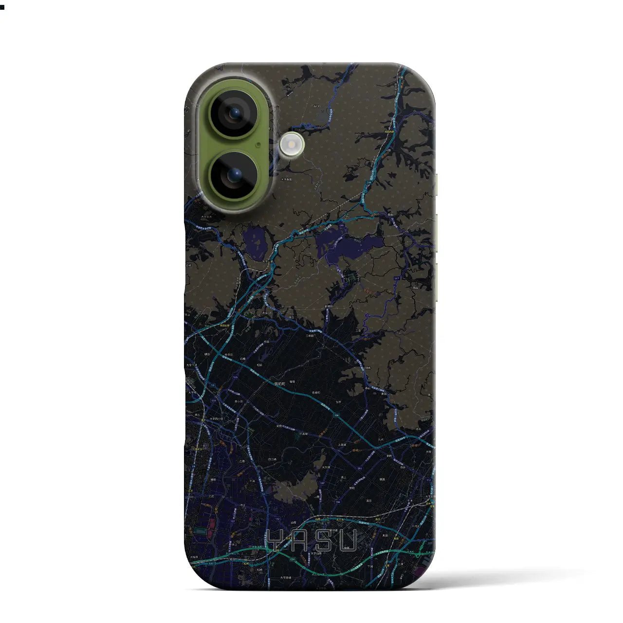 【夜須(福岡県)】地図柄iPhoneケース(バックカバータイプ)