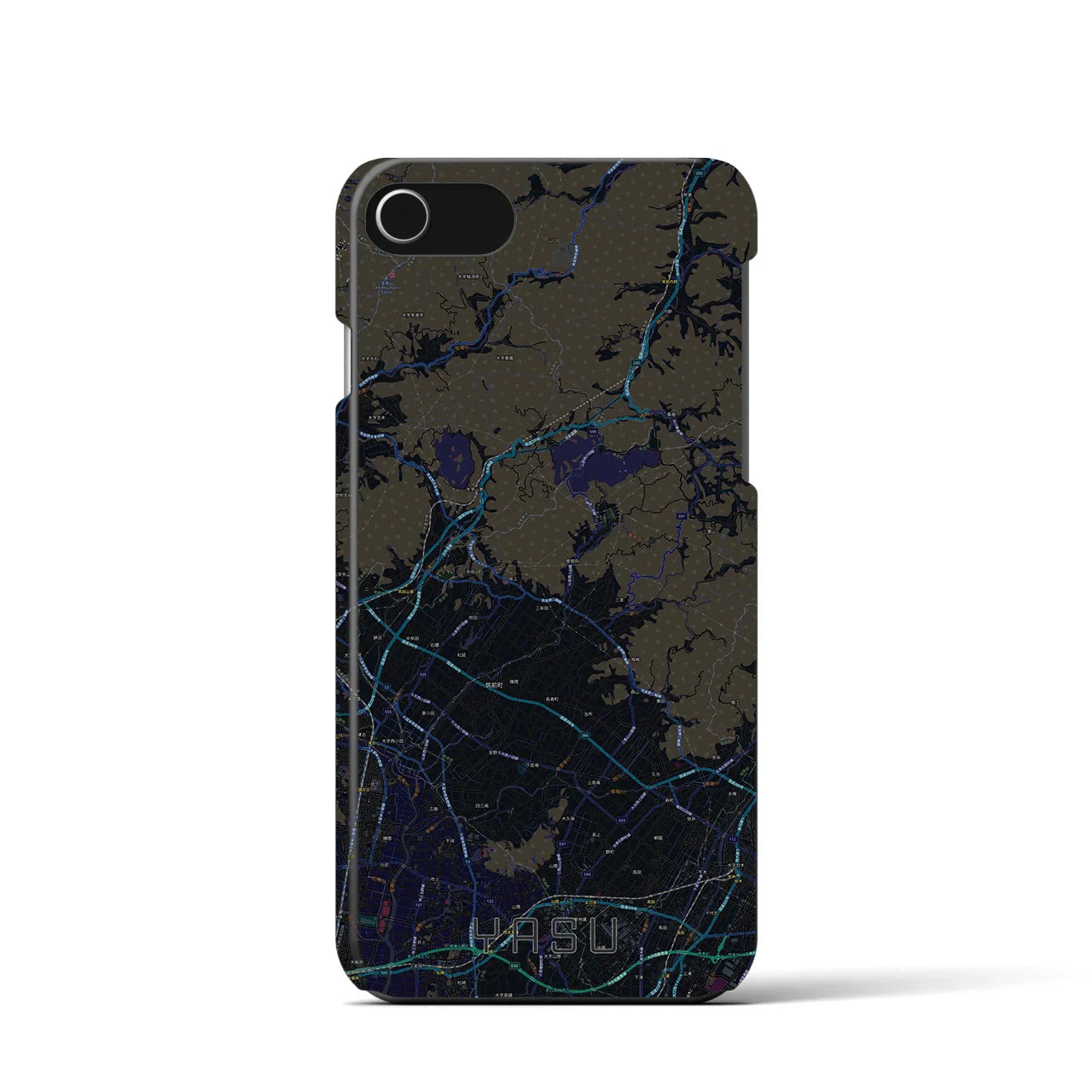 【夜須(福岡県)】地図柄iPhoneケース(バックカバータイプ)