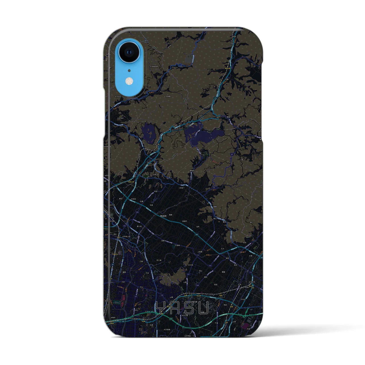 【夜須(福岡県)】地図柄iPhoneケース(バックカバータイプ)