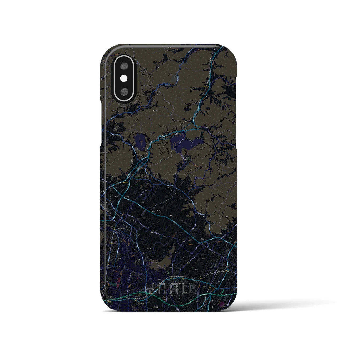 【夜須(福岡県)】地図柄iPhoneケース(バックカバータイプ)