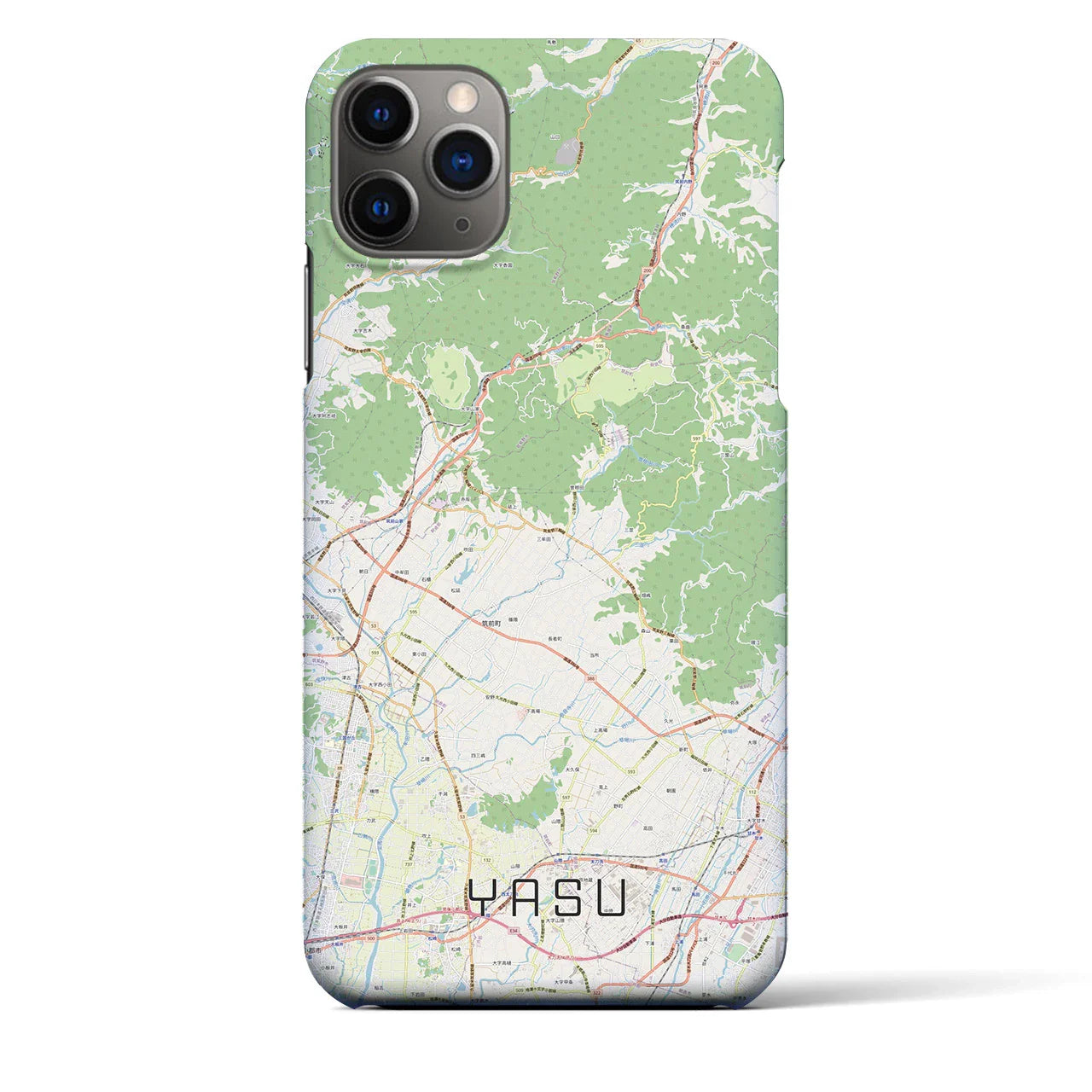【夜須(福岡県)】地図柄iPhoneケース(バックカバータイプ)