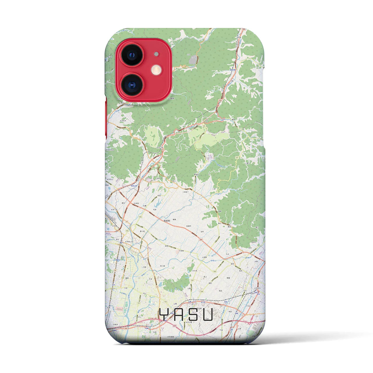 【夜須(福岡県)】地図柄iPhoneケース(バックカバータイプ)