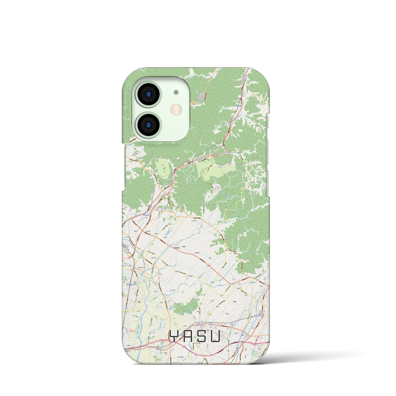 【夜須(福岡県)】地図柄iPhoneケース(バックカバータイプ)