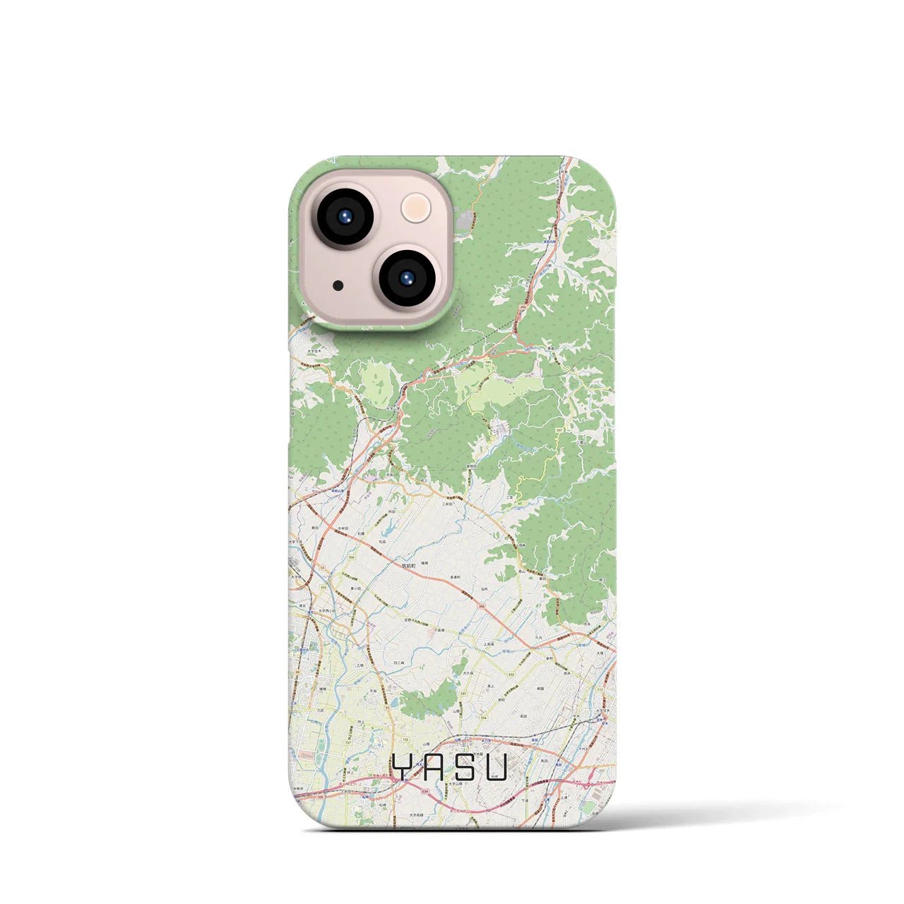 【夜須(福岡県)】地図柄iPhoneケース(バックカバータイプ)
