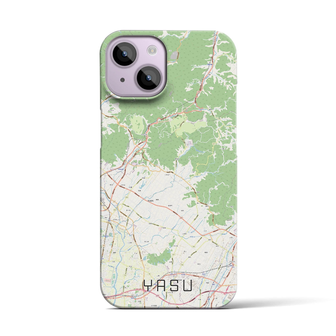 【夜須(福岡県)】地図柄iPhoneケース(バックカバータイプ)