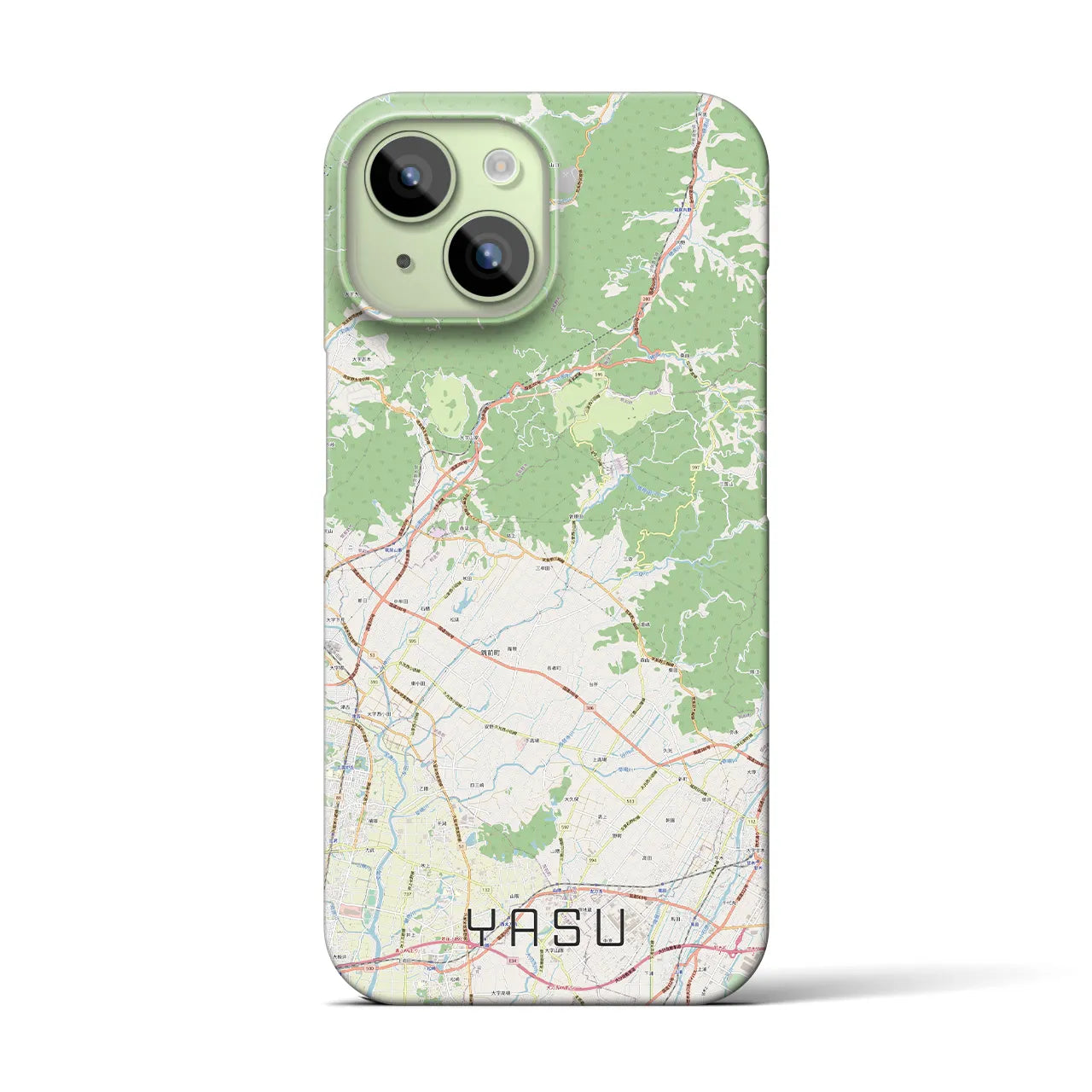 【夜須(福岡県)】地図柄iPhoneケース(バックカバータイプ)