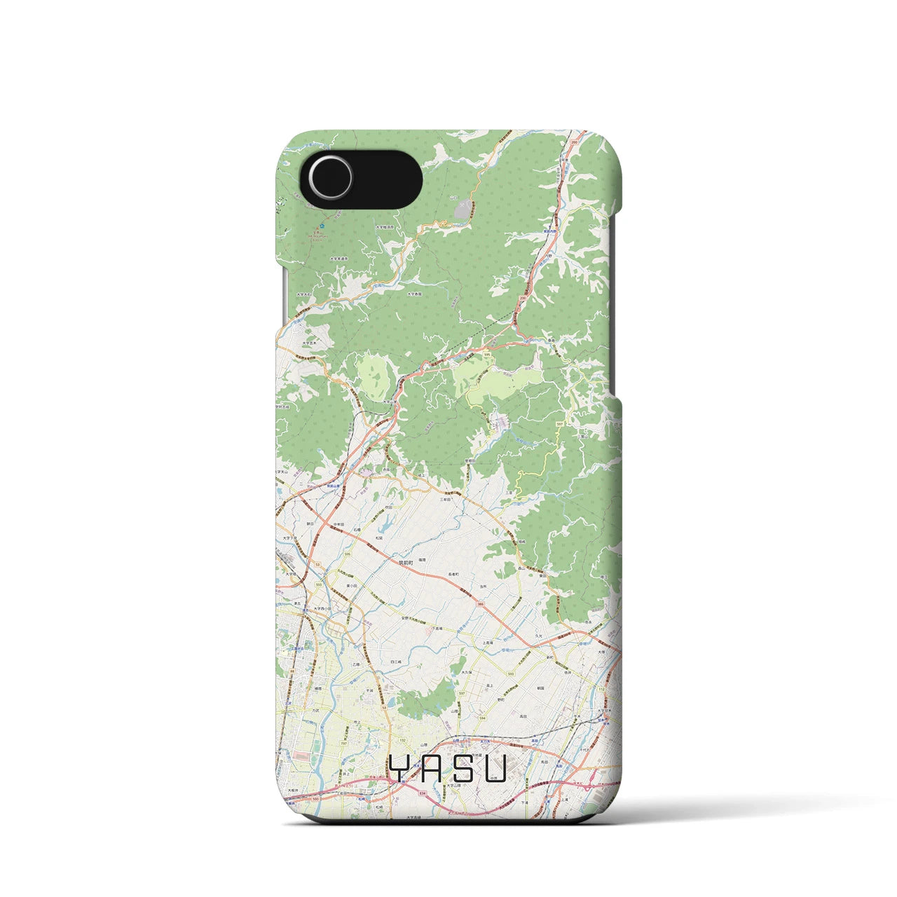 【夜須(福岡県)】地図柄iPhoneケース(バックカバータイプ)