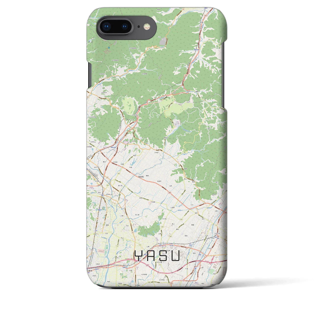 【夜須(福岡県)】地図柄iPhoneケース(バックカバータイプ)