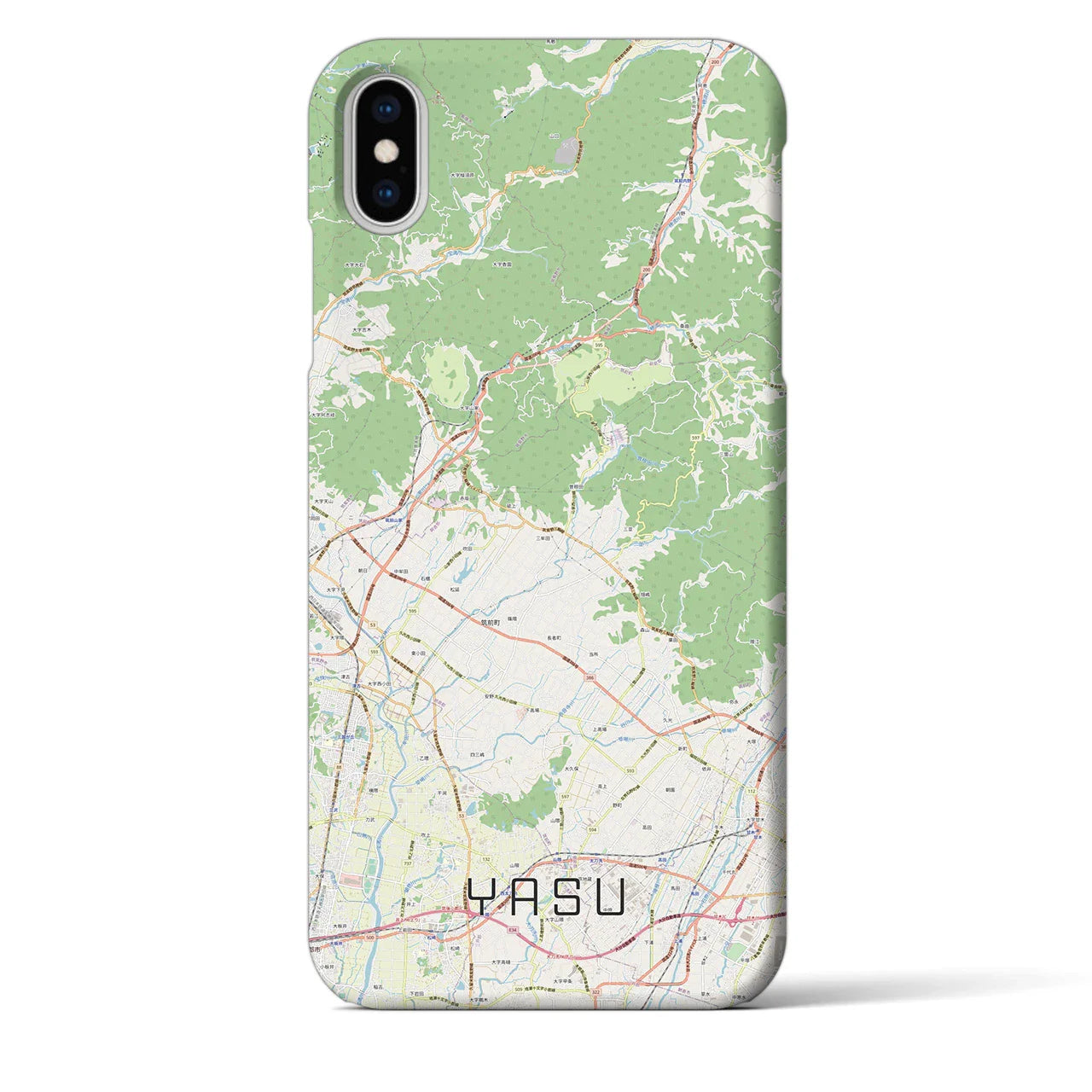 【夜須(福岡県)】地図柄iPhoneケース(バックカバータイプ)