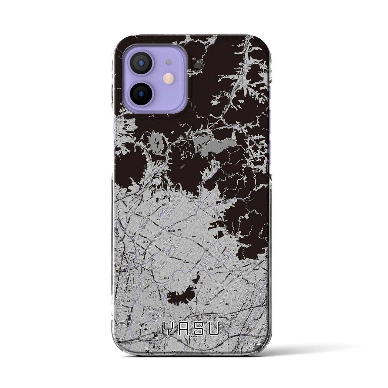 【夜須(福岡県)】地図柄iPhoneケース(クリアタイプ)