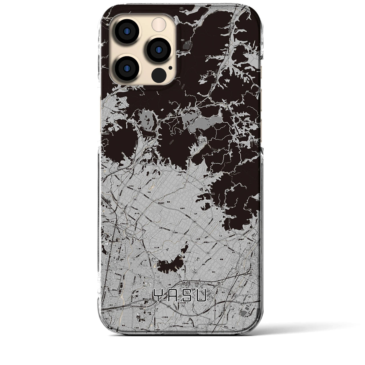 【夜須(福岡県)】地図柄iPhoneケース(クリアタイプ)