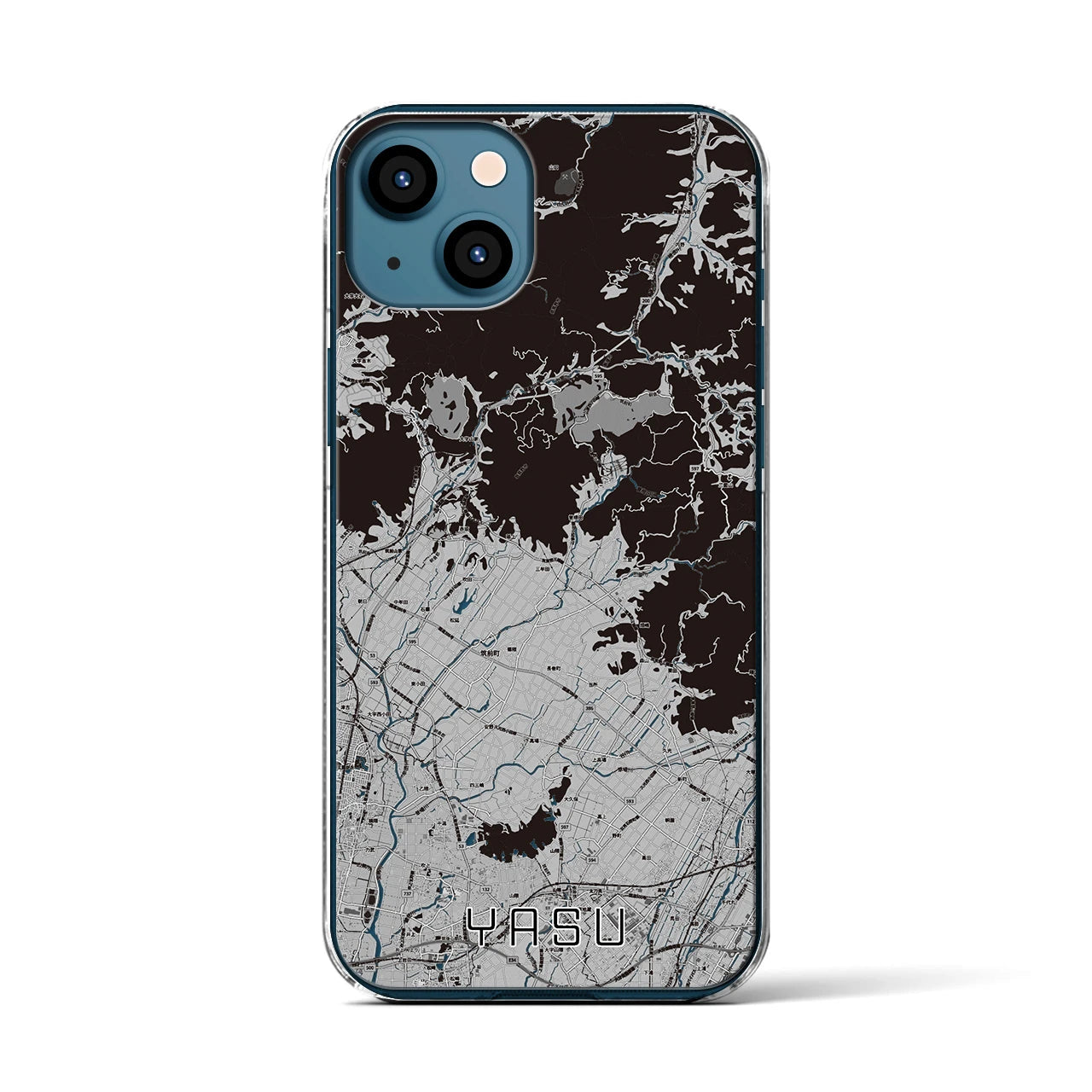 【夜須(福岡県)】地図柄iPhoneケース(クリアタイプ)