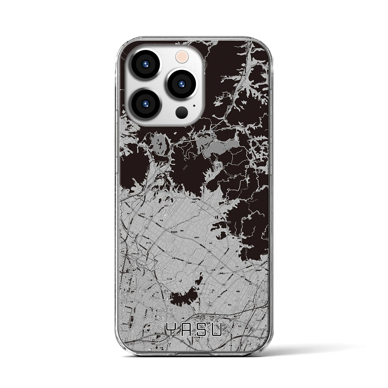 【夜須(福岡県)】地図柄iPhoneケース(クリアタイプ)