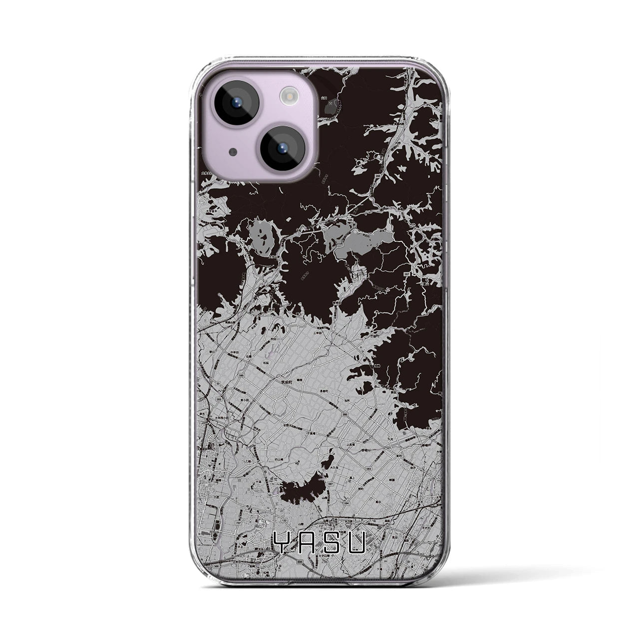 【夜須(福岡県)】地図柄iPhoneケース(クリアタイプ)